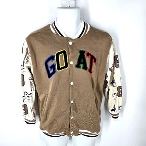 CP Dry Goods GOAT Men Basketball Bomber Varsity Jacket Size 18 (L/XL)